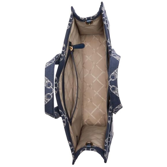 Michael Kors Gigi Large Grab Monogram Denim Tote Bag, Navy, NWT - Picture 13 of 15